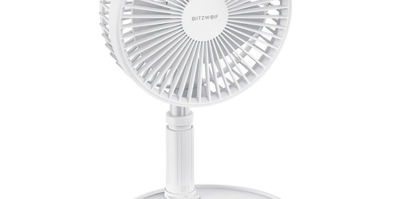 BlitzWolf® BW-FUN1 Foldable Stretchable Fan Ultra Compact Pedestal Fan Built-in 7200mAh Battery Cool and Fresh Wind Fan